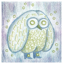Illustration of an owl with a textured background