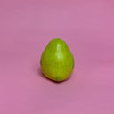 Small ceramic figure of a rounded, chubby green bird with a vase opening at the top of its head.