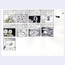 9 panel comic about a girl who is daydreaming about an abstract future.