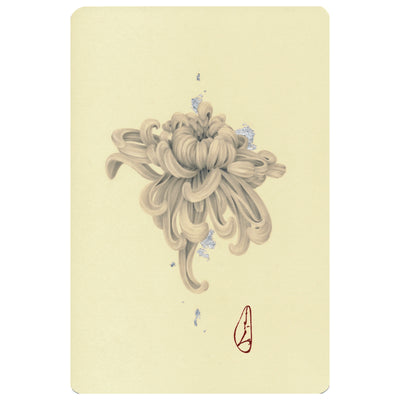 Softly rendered graphite drawing of a flower with silver leaf detailing.