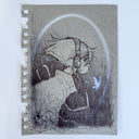 Illustration of a girl wearing headphones and seen from the side profile.