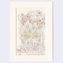 Watercolor illustration of 2 women standing side by side wearing fish themed kimonos with fish circling around them.