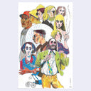 Illustration of several people, all dressed and styled different, placed atop and alongside one another like a collage.