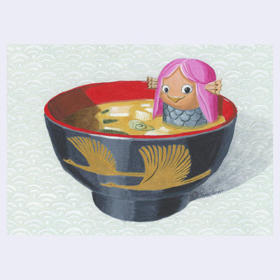 Yokai 2025 - Nikki Longfish - "Miso Amabie" Art Print