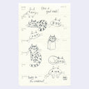 Weekly planner with cat illustrations on a light purple background