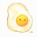Illustration of a smiling fried egg on a white background
