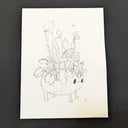 Illustration of a creature with a rounded body and 4 legs, standing with a large array of pitcher plants and other carnivorous plants atop its back.