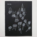 Illustration of teeth on a black background with 'SMILE.' text