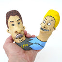Ceramic sculpture of Beavis and Butthead, seen only from the shoulders up and fused together at the shoulder. 