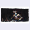 Painting of a film still from Star Wars of Chewbacca standing in shadow.