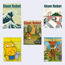 Collection of 'Giant Robot' magazine covers featuring various illustrations.