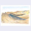 Colored pencil illustration of a sandy dune landscape.