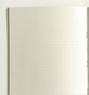 Close up of cream colored gridded notebook paper.