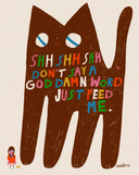 Addeline Griswold - Feed Me Cat  Print