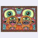 Illustration of several characters, behind one another in a row, the back characters gradually taller than the front. 