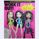 Colored pencil illustration made to look like a magazine cover with 3 Bratz dolls, all dressed fashionably with distressed expressions.