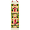 Beaded slim banner featuring a repeating pattern of watermelon slices between rows of geometric green shapes with pink accents.