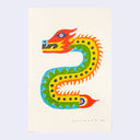 Colored marker illustration of a folklore style creature that looks partially like a dragon.