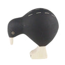 Black and white bird figurine on a white background