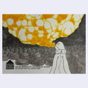 Illustration of a creature with a large yellow and white clouds of smoke billowing out of its mouth.