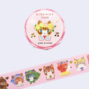 Decorative tape with cartoon cat design and 'niko niko tape' branding on a light pink background.