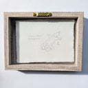 Back view of framed artwork with artist signature.