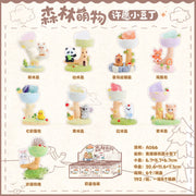 Promo graphic of a set of animal figurines in unique landscapes with crystals.