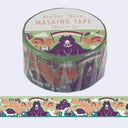 Masking tape with animal design on a white background