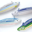4 fabric fish-shaped pencil pouches.