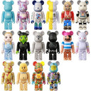 Collection of colorful and uniquely designed bear-like action figures on a white background
