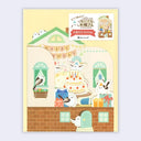 Happy Birthday Bird House - 3D Greeting Card