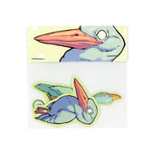 Pack of stickers containing 4 stylized stickers of herons.