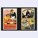 Three vintage movie posters on a black background