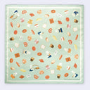 Patterned product on a light green background