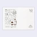 Illustration of coffee-making items with text 'Let's have a coffee break' on a white background