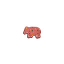 Small ceramic figurine of a pink frosted animal cookie with sprinkles, shaped like a bull.