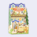 Happy Birthday Rabbit House - 3D Greeting Card