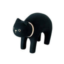 Black cat figurine with white accents on a white background
