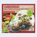 Carnivorous plant growarium packaging with images of plants and text on a red border.