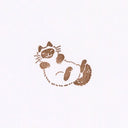 A small brown stamped cat motif centered on a plain white background.
