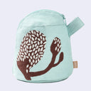 Cat and Tree Gusset Zip Pouch/Bag (Light Blue)