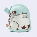 Cat and Tree Gusset Zip Pouch/Bag (Light Blue)