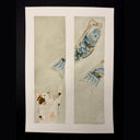 Artistic depiction of a cat pawing at 2 koinoboris being flown overhead.