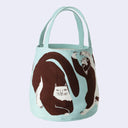 Cat and Tree Tote Bag (Light Blue)