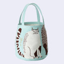 Cat and Tree Tote Bag (Light Blue)