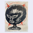 Painting of a person with a luchador mask.