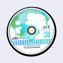 Round sticker made to look like a CD, with an illustration of a bunny made out of clouds.