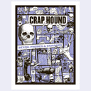 Illustrated zine cover with 'Crap Hound' text and various symbols on a purple background