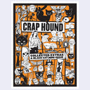 Cover of 'Crap Hound' with black and white illustrations on an orange background