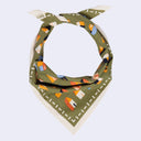 Green bandana with geometric pattern on a white background